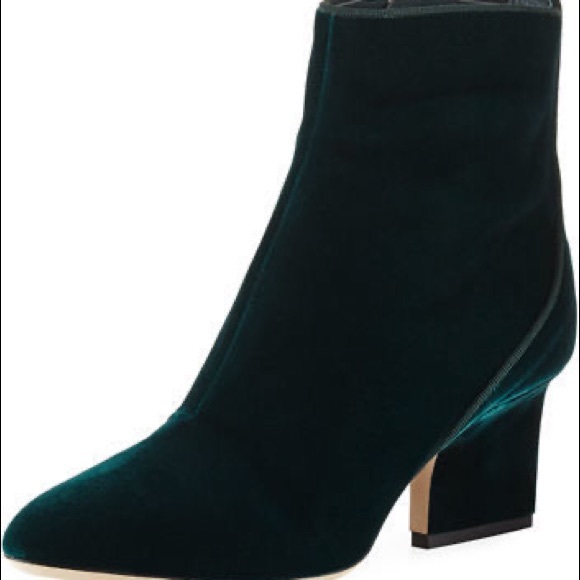 Jimmy Choo green velvet ankle boots size 35.5 - Picture 3 of 16